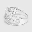 0.46 Carat Genuine White Diamond 14K White Gold Ring (F-G Color, SI Clarity)