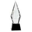 11 Obelisk Facet Optic Crystal On Black Pedestal Base - Award - Custom Crafting Alliance, LLC
