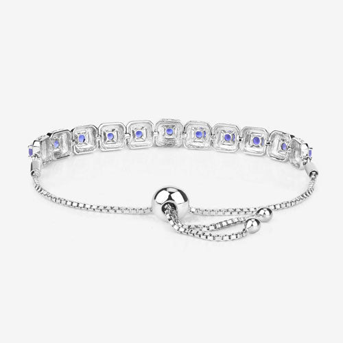 1.10 Carat Genuine Tanzanite .925 Sterling Silver Bracelet - Bracelets - Custom Crafting Alliance, LLC