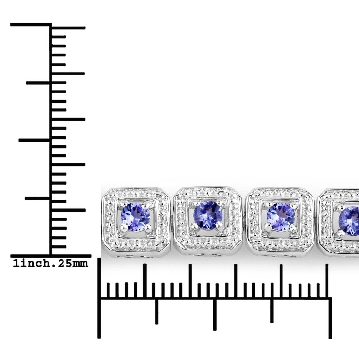 1.10 Carat Genuine Tanzanite .925 Sterling Silver Bracelet - Bracelets - Custom Crafting Alliance, LLC
