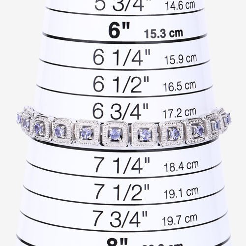 1.10 Carat Genuine Tanzanite .925 Sterling Silver Bracelet - Bracelets - Custom Crafting Alliance, LLC