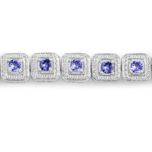 1.10 Carat Genuine Tanzanite .925 Sterling Silver Bracelet - Bracelets - Custom Crafting Alliance, LLC