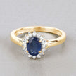 1.11 Carat Genuine Blue Sapphire and White Diamond 10K Yellow Gold Ring - Rings - Custom Crafting Alliance, LLC