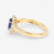 1.11 Carat Genuine Blue Sapphire and White Diamond 10K Yellow Gold Ring - Rings - Custom Crafting Alliance, LLC