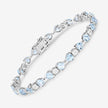 11.10 Carat Genuine Blue Topaz and White Diamond .925 Sterling Silver Bracelet - Bracelets - Custom Crafting Alliance, LLC