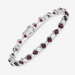 11.10 Carat Genuine Garnet and White Diamond .925 Sterling Silver Bracelet - Bracelets - Custom Crafting Alliance, LLC
