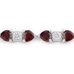 11.10 Carat Genuine Garnet and White Diamond .925 Sterling Silver Bracelet - Bracelets - Custom Crafting Alliance, LLC