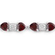 11.10 Carat Genuine Garnet and White Diamond .925 Sterling Silver Bracelet - Bracelets - Custom Crafting Alliance, LLC