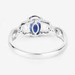 1.12 Carat Genuine Blue Sapphire and White Diamond 14K White Gold Ring - Rings - Custom Crafting Alliance, LLC