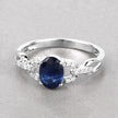 1.12 Carat Genuine Blue Sapphire and White Diamond 14K White Gold Ring - Rings - Custom Crafting Alliance, LLC