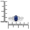 1.12 Carat Genuine Blue Sapphire and White Diamond 14K White Gold Ring - Rings - Custom Crafting Alliance, LLC