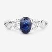 1.12 Carat Genuine Blue Sapphire and White Diamond 14K White Gold Ring - Rings - Custom Crafting Alliance, LLC