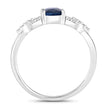 1.12 Carat Genuine Blue Sapphire and White Diamond 14K White Gold Ring - Rings - Custom Crafting Alliance, LLC