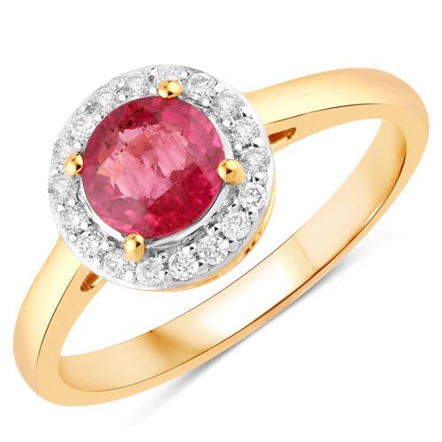 1.12 Carat Genuine Ruby and White Diamond 14K Yellow Gold Ring - Rings - Custom Crafting Alliance, LLC
