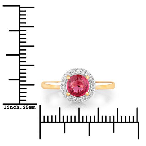 1.12 Carat Genuine Ruby and White Diamond 14K Yellow Gold Ring - Rings - Custom Crafting Alliance, LLC