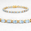 11.22 Carat Genuine Blue Topaz .925 Sterling Silver Bracelet - Bracelets - Custom Crafting Alliance, LLC