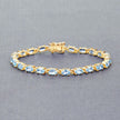11.22 Carat Genuine Blue Topaz .925 Sterling Silver Bracelet - Bracelets - Custom Crafting Alliance, LLC