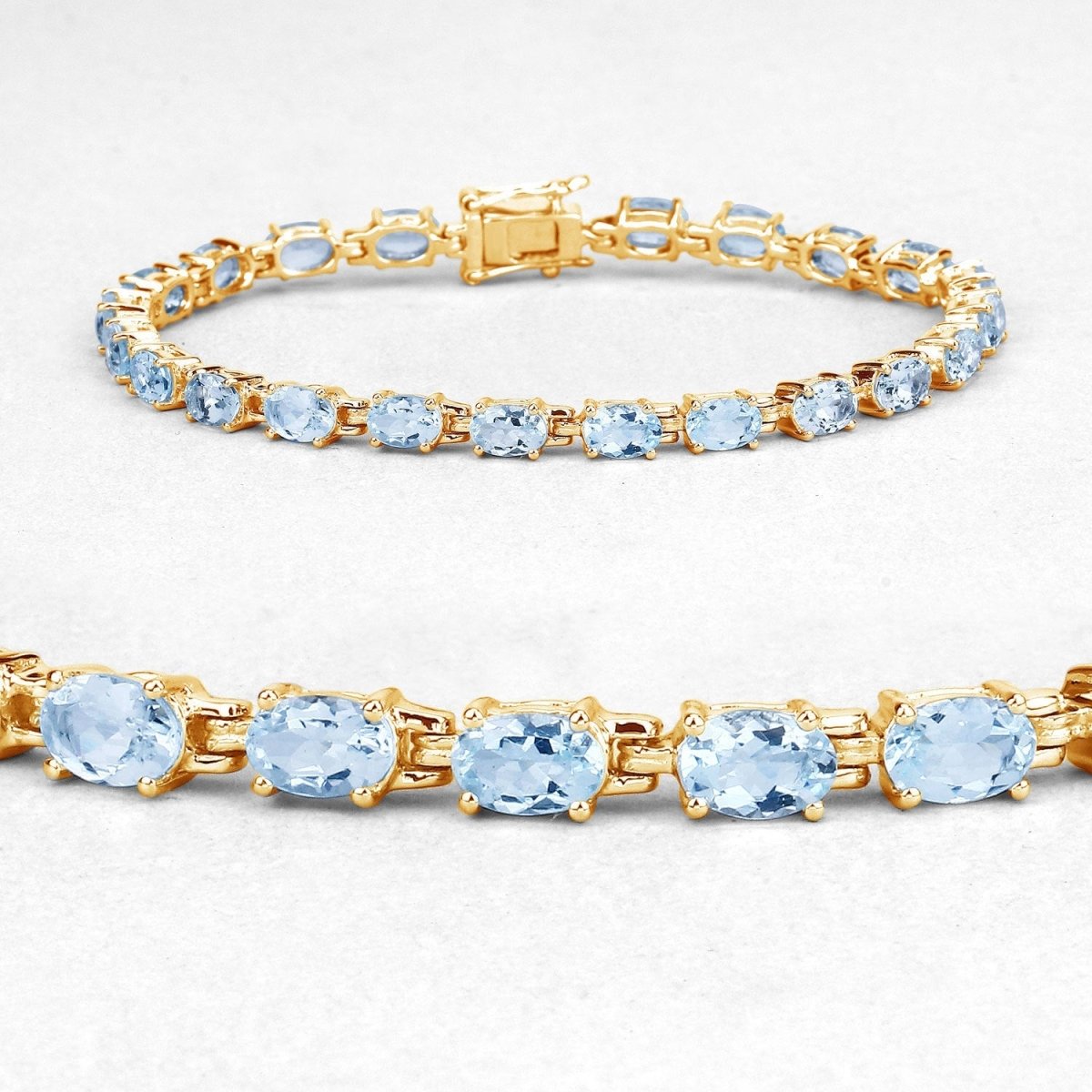 11.22 Carat Genuine Blue Topaz .925 Sterling Silver Bracelet - Bracelets - Custom Crafting Alliance, LLC