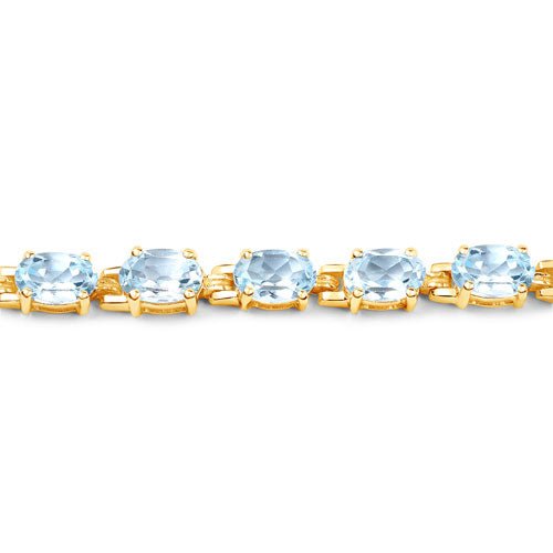11.22 Carat Genuine Blue Topaz .925 Sterling Silver Bracelet - Bracelets - Custom Crafting Alliance, LLC