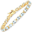 11.22 Carat Genuine Blue Topaz .925 Sterling Silver Bracelet - Bracelets - Custom Crafting Alliance, LLC