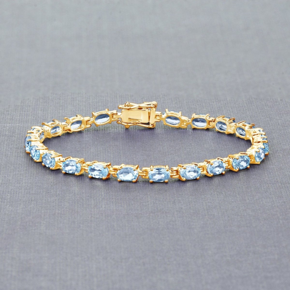 11.22 Carat Genuine Blue Topaz .925 Sterling Silver Bracelet - Bracelets - Custom Crafting Alliance, LLC
