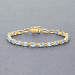 11.22 Carat Genuine Blue Topaz .925 Sterling Silver Bracelet - Bracelets - Custom Crafting Alliance, LLC
