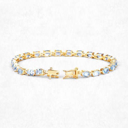11.22 Carat Genuine Blue Topaz .925 Sterling Silver Bracelet - Bracelets - Custom Crafting Alliance, LLC