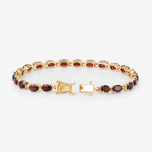 11.22 Carat Genuine Garnet .925 Sterling Silver Bracelet - Bracelets - Custom Crafting Alliance, LLC