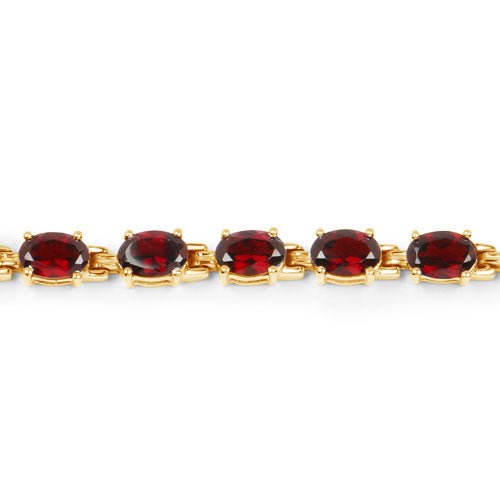 11.22 Carat Genuine Garnet .925 Sterling Silver Bracelet - Bracelets - Custom Crafting Alliance, LLC