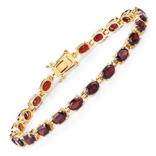 11.22 Carat Genuine Garnet .925 Sterling Silver Bracelet - Bracelets - Custom Crafting Alliance, LLC