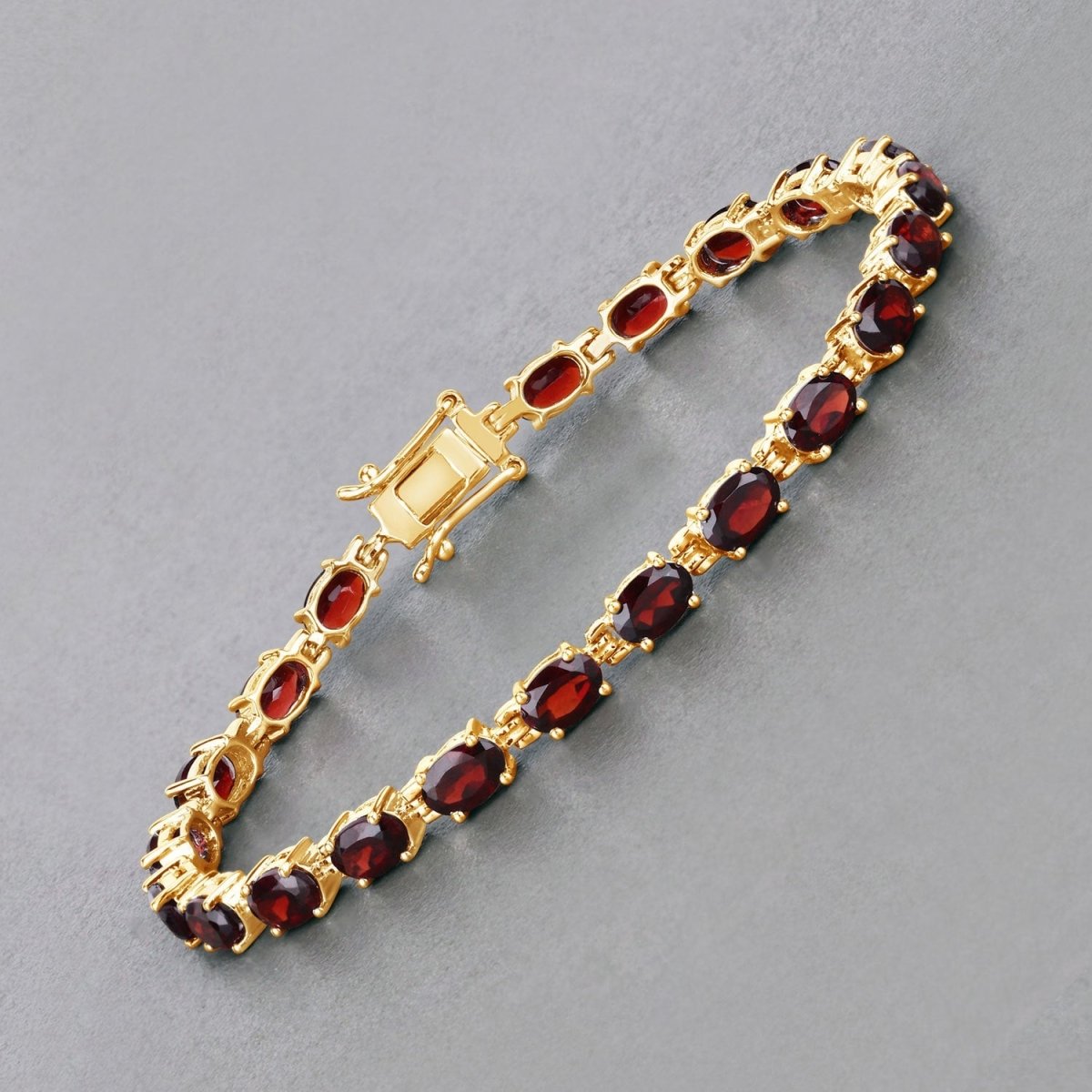 11.22 Carat Genuine Garnet .925 Sterling Silver Bracelet - Bracelets - Custom Crafting Alliance, LLC