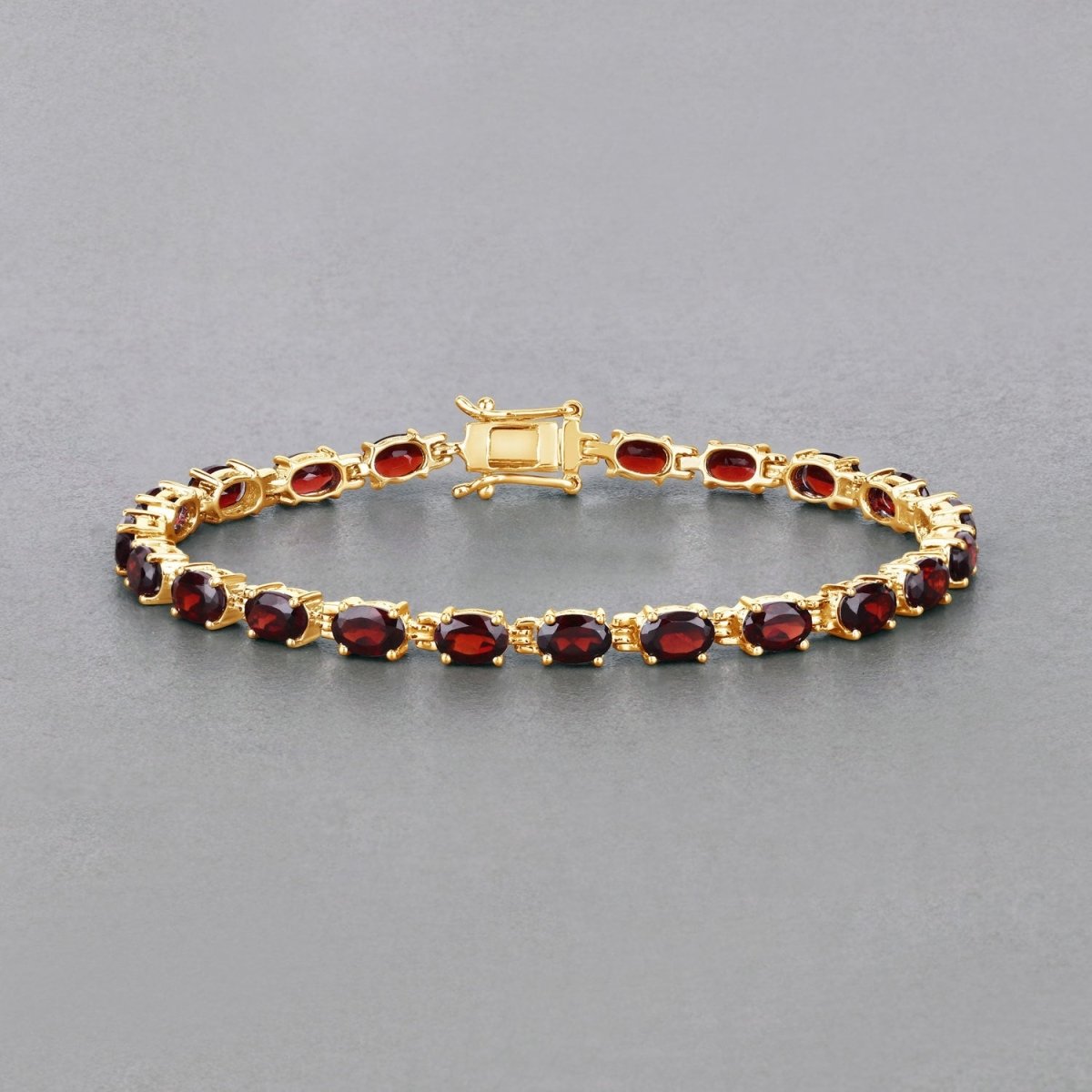 11.22 Carat Genuine Garnet .925 Sterling Silver Bracelet - Bracelets - Custom Crafting Alliance, LLC
