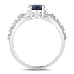 1.13 Carat Genuine Blue Sapphire and White Diamond 10K White Gold Ring - Rings - Custom Crafting Alliance, LLC