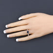 1.13 Carat Genuine Blue Sapphire and White Diamond 10K White Gold Ring - Rings - Custom Crafting Alliance, LLC