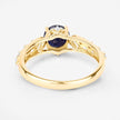 1.13 Carat Genuine Blue Sapphire and White Diamond 10K Yellow Gold Ring - Rings - Custom Crafting Alliance, LLC