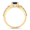 1.13 Carat Genuine Blue Sapphire and White Diamond 10K Yellow Gold Ring - Rings - Custom Crafting Alliance, LLC