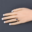 1.13 Carat Genuine Blue Sapphire and White Diamond 10K Yellow Gold Ring - Rings - Custom Crafting Alliance, LLC
