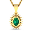 1.13 Carat Genuine Zambian Emerald and White Diamond 14K Yellow Gold Pendant - Pendants - Custom Crafting Alliance, LLC
