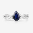 1.14 Carat Genuine Blue Sapphire and White Diamond 14K White Gold Ring - Rings - Custom Crafting Alliance, LLC