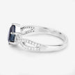 1.14 Carat Genuine Blue Sapphire and White Diamond 14K White Gold Ring - Rings - Custom Crafting Alliance, LLC