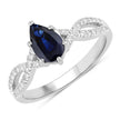 1.14 Carat Genuine Blue Sapphire and White Diamond 14K White Gold Ring - Rings - Custom Crafting Alliance, LLC