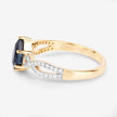 1.14 Carat Genuine Blue Sapphire and White Diamond 14K Yellow Gold Ring - Rings - Custom Crafting Alliance, LLC