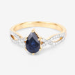1.14 Carat Genuine Blue Sapphire and White Diamond 14K Yellow Gold Ring - Rings - Custom Crafting Alliance, LLC
