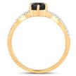 1.14 Carat Genuine Blue Sapphire and White Diamond 14K Yellow Gold Ring - Rings - Custom Crafting Alliance, LLC
