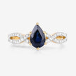 1.14 Carat Genuine Blue Sapphire and White Diamond 14K Yellow Gold Ring - Rings - Custom Crafting Alliance, LLC