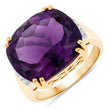 11.42 Carat Genuine Amethyst and White Diamond 14K Yellow Gold Ring - Rings - Custom Crafting Alliance, LLC