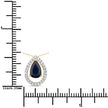 1.15 Carat Genuine Blue Sapphire and White Diamond 14K Yellow Gold Pendant - Pendants - Custom Crafting Alliance, LLC