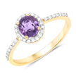 1.16 Carat Genuine Purple Pink Sapphire and White Diamond 14K Yellow Gold Ring - Rings - Custom Crafting Alliance, LLC