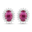 1.16 Carat Genuine Ruby and White Diamond 14K White Gold Earrings - Earrings - Custom Crafting Alliance, LLC