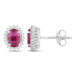 1.16 Carat Genuine Ruby and White Diamond 14K White Gold Earrings - Earrings - Custom Crafting Alliance, LLC